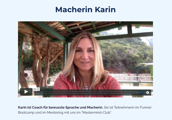 Beispiel eines Testimonials