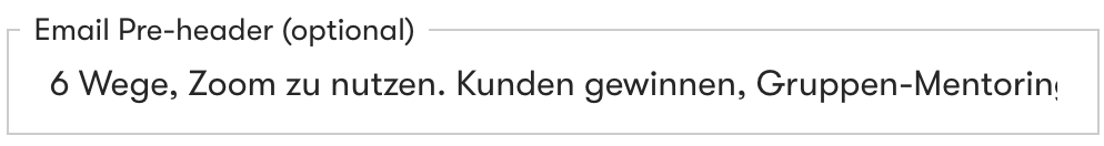 Email Pre-Header-Feld in Drip