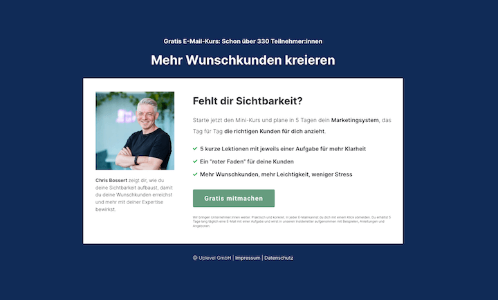 Beispiel Freebie-Landingpage