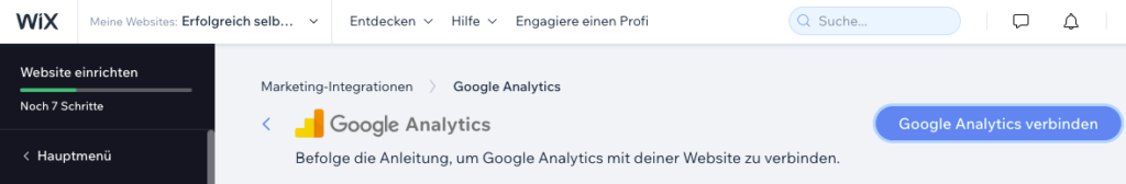 Google Analytics mit Wix verbinden